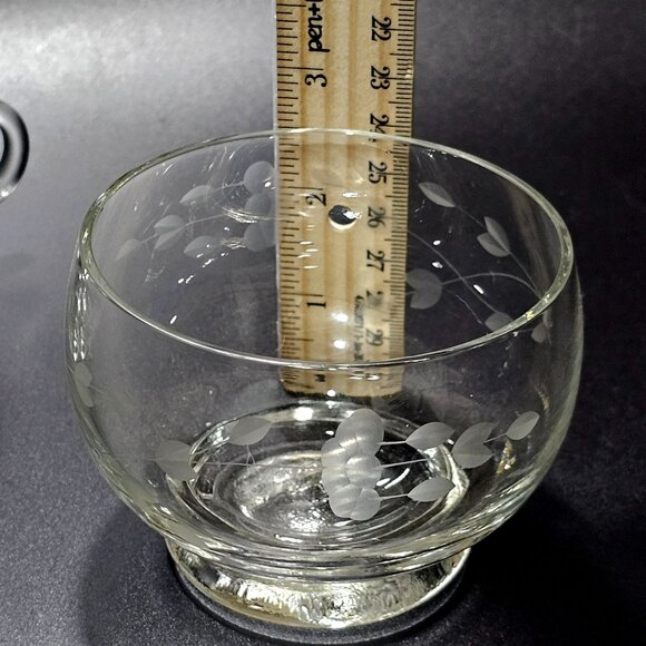 Princess House Heritage Stackable Creamer Sugar 8oz floral etched crystal 2pc - Picture 6 of 7